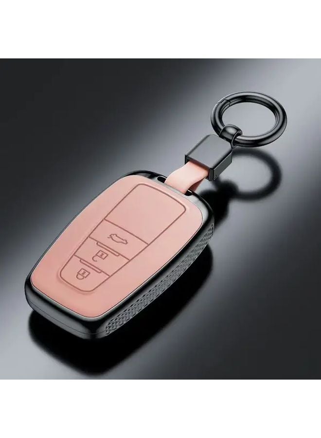 غطاء مفتاح سيارة من PVC وPU باللون البني لحامل غلاف مفتاح سيارة تويوتا بريوس كامري كورولا CHR RAV4 - Image 5